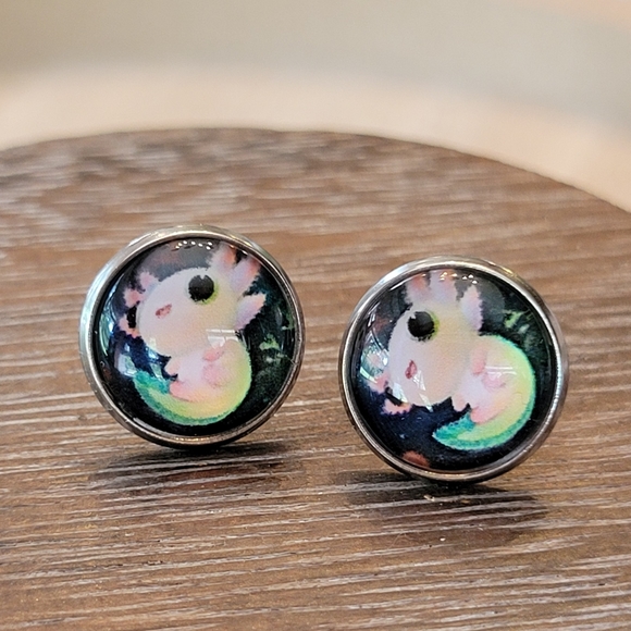 🔥LAST PAIR🔥 Axolotl Bubble Stud Earrings, unisex - Picture 3 of 4